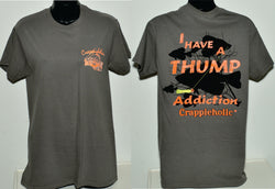 Crappieholic Thump Addiction Charcoal Tee
