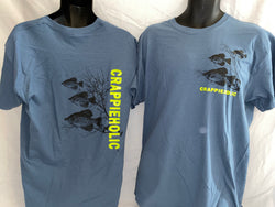 Crappieholic New School Indigo Blue Tee