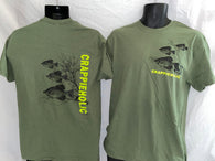 Crappieholic New School Military Green Tee