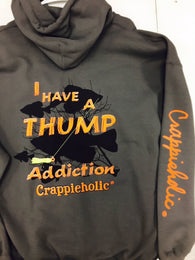 Crappieholic Hoodie Charcoal Thump Addiction