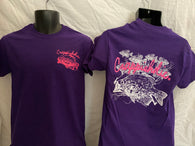 Crappieholic School Design Purple Tee