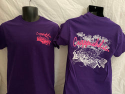 Crappieholic School Design Purple Tee