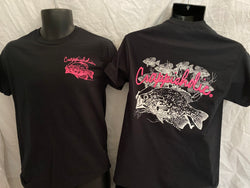 Crappieholic School Design Tee Black & Pink